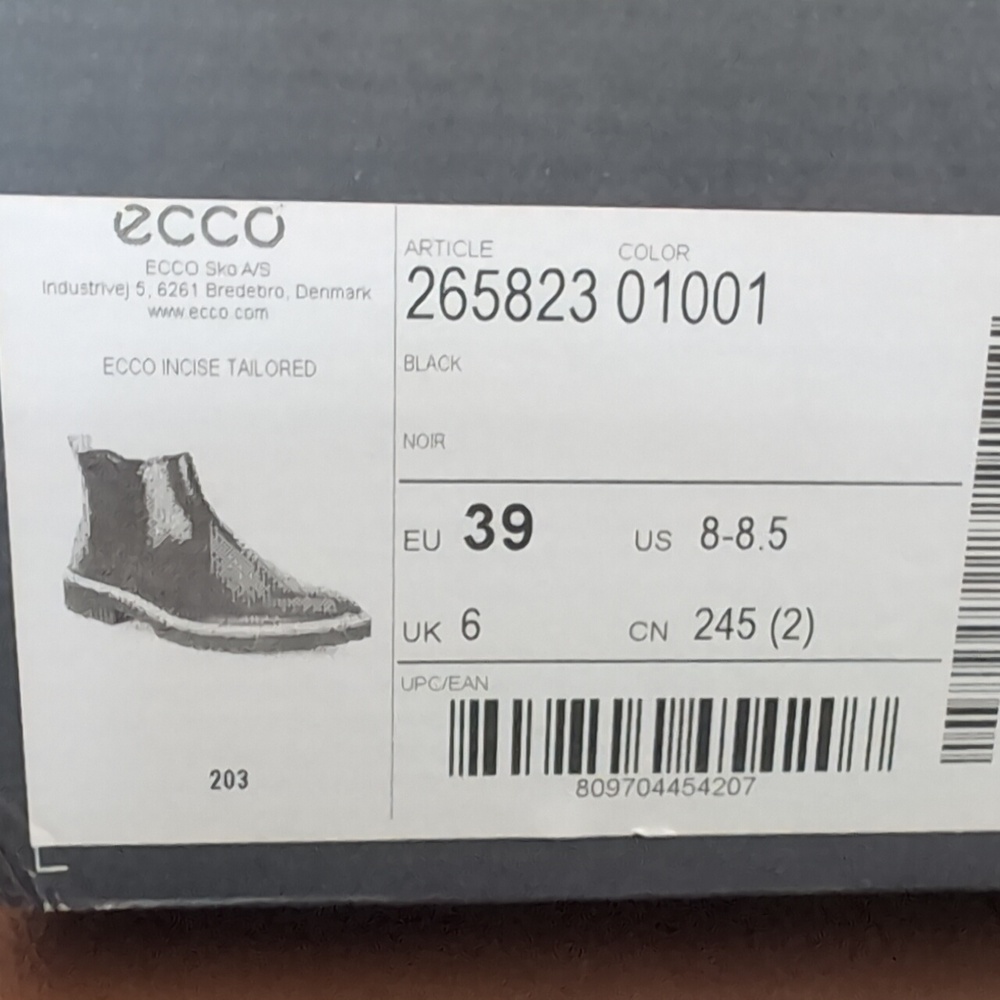 Ecco Black Leather Ankle Boots - Picture 3 of 5